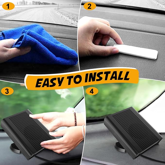 150W Car Heater, Car Heater Defroster With 2 in 1 Heating/Cooling, Anti-Fog Plug in Cigarette Lighter for Car Defroster Windshield Fast Defogge