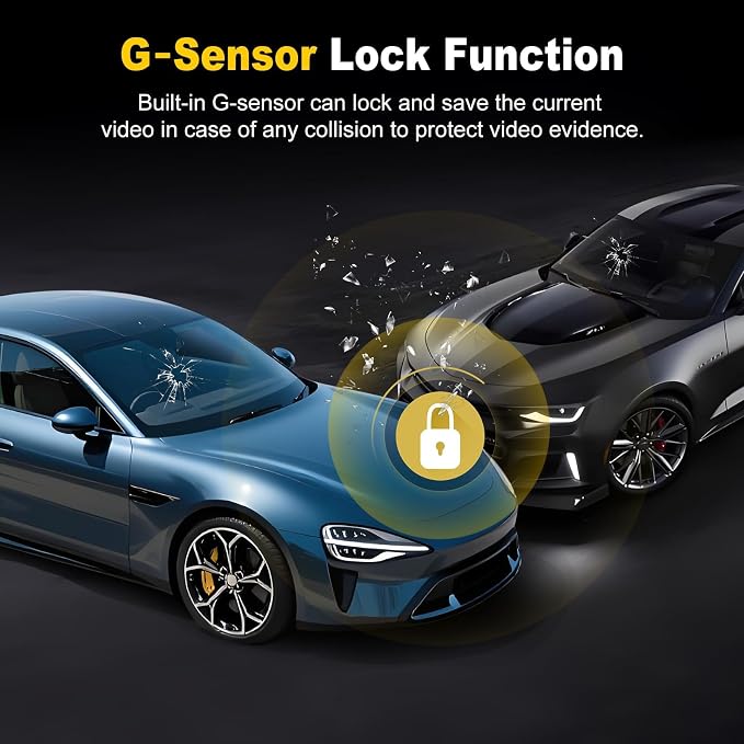 4K+2K Dash Cam Front and Rear, Free 64GB Card Included, 5.8GHz WiFi Dash Camera for Cars, Built-in G-Sensor, 3.2” IPS Screen, 170°Wide Angle, Night Vision, 24 Parking Mode, Black