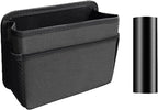 Car Trash Can, Foldable Mini Vehicle Trash Bin Garbage Organizer Holder, Waterproof Hanging Mini Auto Dustbin Accessories Storage Container for Vans, SUVs (black)
