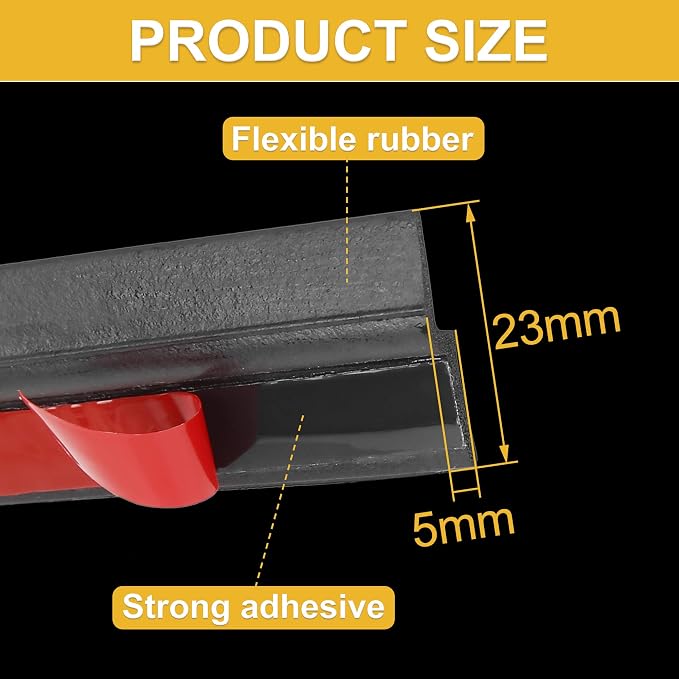 4m x 23mm Universal Car Z Shape Rubber Weather Waterproof Strip Seal Edge Protector