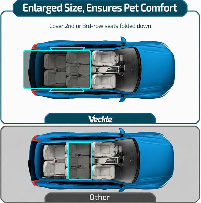 SUV Cargo Liner for Dogs with Side Flaps, Large (54" x 93") Water Resistant Trunk Cover, Non-Slip Pet Area Protector with Bumper Flap, Universal Fit for SUVs Sedans Vans, Black