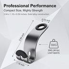 2 PCS Car Seat Headrest Hooks, Solid Alloy Car Purse Hook for Backpacks and Bags, Hidden Design Vehicle Storage Organizer, Universal for Most Cars, SUVs, Trucks (Black)