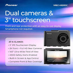 VREC-H520DC Dual Dash Cam Front and Rear Car Camera - Large Screen, 2K Resolution, Starvis Night Vision, 140 Degree Wide Lens, ADAS Safety Alerts, Built In GPS, Impact Detection, 24/7 Coverage