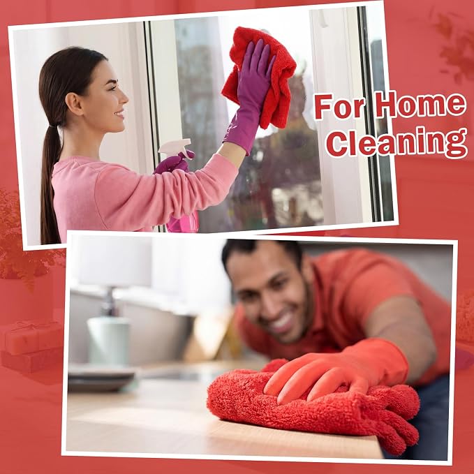 15 Pcs Car Microfiber Towels Buffing Drying Wash Cleaning Cloths Plush Large Towels Thick Care Polishing Detailing Waxing Scratch Proof Towel, 15.75 x 15.75 Inch (Red)