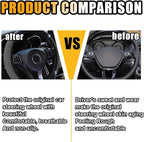 15 Inch Bling Soft Leather Car Steering Wheel Cover, Grey | Colorful Rhinestones Design, Auto Elastic Protector for Women Girls, Crystal Diamond Car Accessories for Most Cars, SUVs