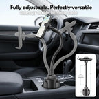 Cup Holder Phone Mount 15 Inch Adjustable Gooseneck Arm for Car | Adjustable long arm and stable cup holder base keep your phone secure, easy to reach, and clear to view while driving
