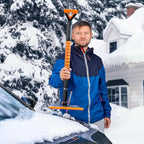 Extendable Snow Squeegee,Ice Scraper and Shovel 42" 5- Rotating Snow Squeegeee Head, 3-1 Extndable Ice Scraper,Shovel with Egonormic Handle Heavy Duty (2-Pack)