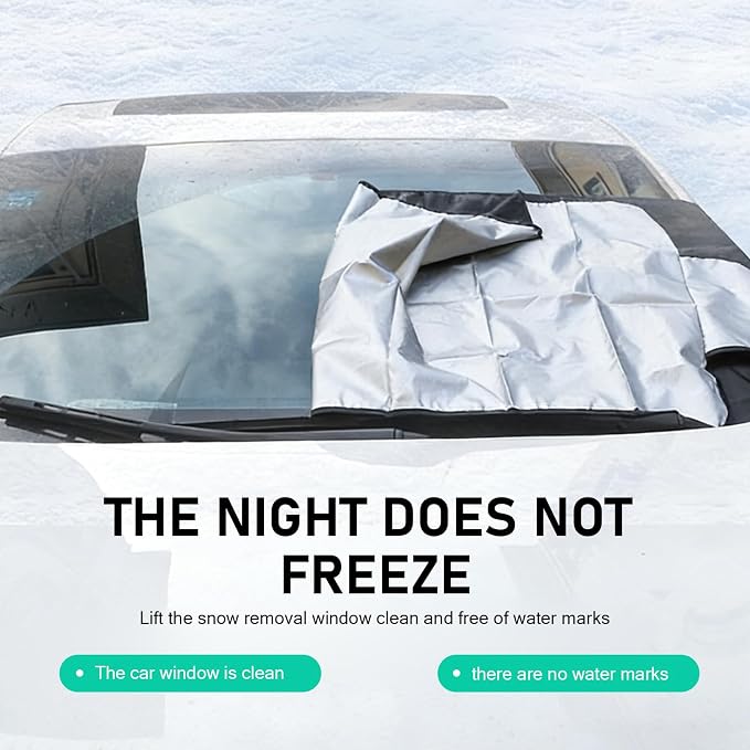 Car Windshield Sun Shade, Foldable Front Windshield Sunshade, 59" x 27.5" 190T Coated Cloth Car Window Covers, Against Snow, Ice, Frost, Dust, Sun, Universal for Most Cars (Silver)