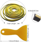Car Interior Trim Strips,Universal 9.8 ft Car Electroplating Decoration Styling Door Dashboard, Flexible Interior Trim Accessories with Installing Tool(Yellow)
