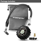 Low Pressure Tire Gauge to 30PSI, 2.5” Mechanical Tire Gauge with Flexible Hose and Angled Chuck, Analog Air Pressure Gauge Glow in The Dark for ATV, Off Road, Lawn Mower Etc