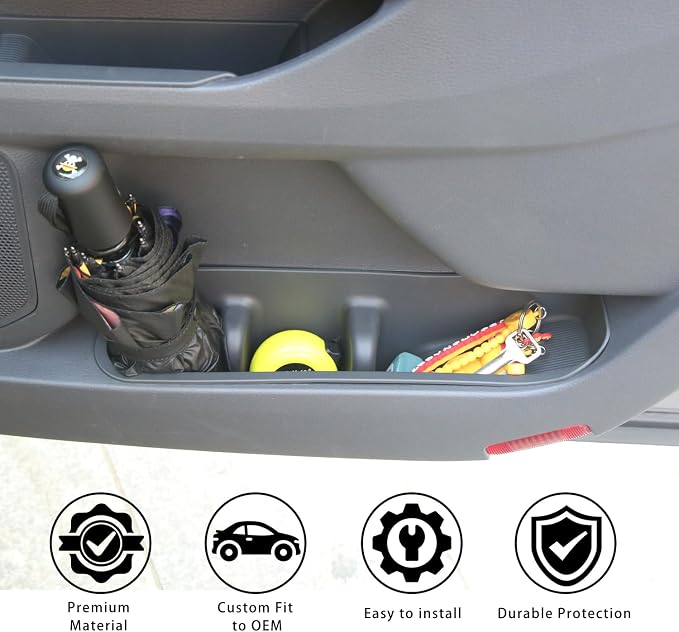 Car Door Organizer Tray for Sienna 2021 2022 2023 2024 2025 2026 Front Door Side Storage Box Organizer Tray Pocket Armrest Container Interior Accessories for Sienna (2PCS)