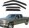 Window Visors Rain Guards for 1999-2006 Chevy Silverado & GMC Sierra 1500/2500/3500/2500HD Extended Cab,Black Window Deflectors,Weatherproof, Easy Installation,Sleek Design for Truck Protection