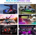 Dreamcolor USB LED Cars Interior Lights Strip Kits, w/Remote & Bluetooth APP Control, Footwell Under Dash RGB Neon Chasing Inside Lights, DIY Music Mode, Universal for Vehicle Trucks UTV ATV