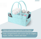 Mr. Pen- Baby Diaper Caddy Organizer, Light Blue | Nursery Storage Bin and Car Organizer for Diapers and Baby Wipes