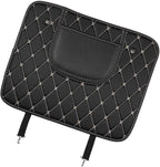 Car Seat Back, PU Leather Rear Seat Protector Kick Mat Cover with a Pocket, Easy to Clean Wear