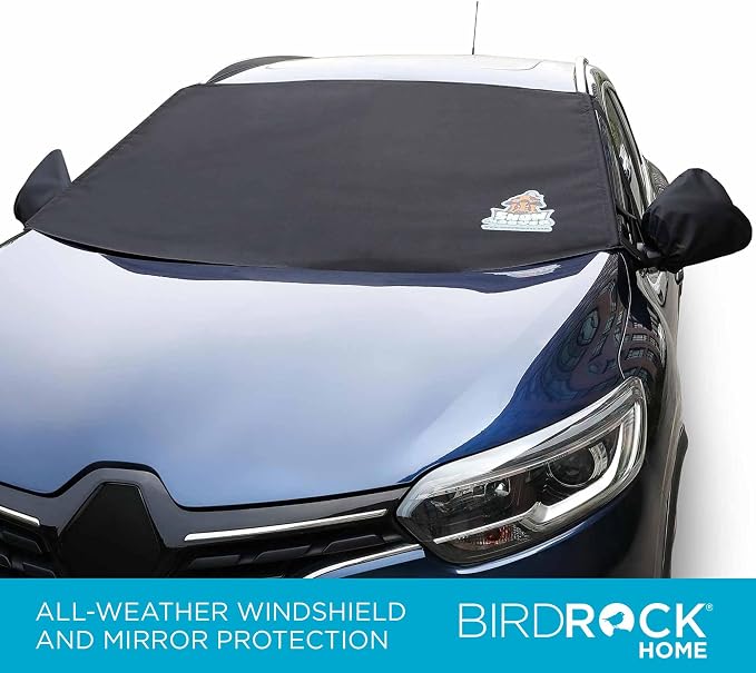 Car Windshield and Side Mirrors Cover for Ice and Snow | All-Weather Protection | PVC Coated Polyester | Fits Cars, SUVs, Small Trucks | Quick Install | Includes Storage Bag | 61" x 41"
