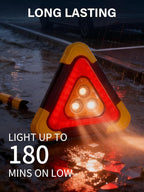 USB Rechargeable LED Road Safety Triangles, 4-in-1 Standard Warning Triangles Emergency Reflector with 30 High Visibility LED, Power Bank, Flashlight, SOS, Emergency Triangles for Vehicles