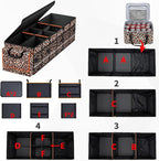 Car Trunk Organizer and Storage with Lid & Removable Cooler Bag, Car Accessories 6 Removable Dividers for Custom Space, Collapsible Trunk Organizers Interior for SUV & Sedan, Large