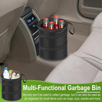 2 PCS Car Trash Can, Collapsible Pop-up Car Garbages Can, Car Accessories Portable Garbage Bin with Elastic Band, Waterproof Small Garbage Can for Back Seat Front Seat, for Outdoor Traveling