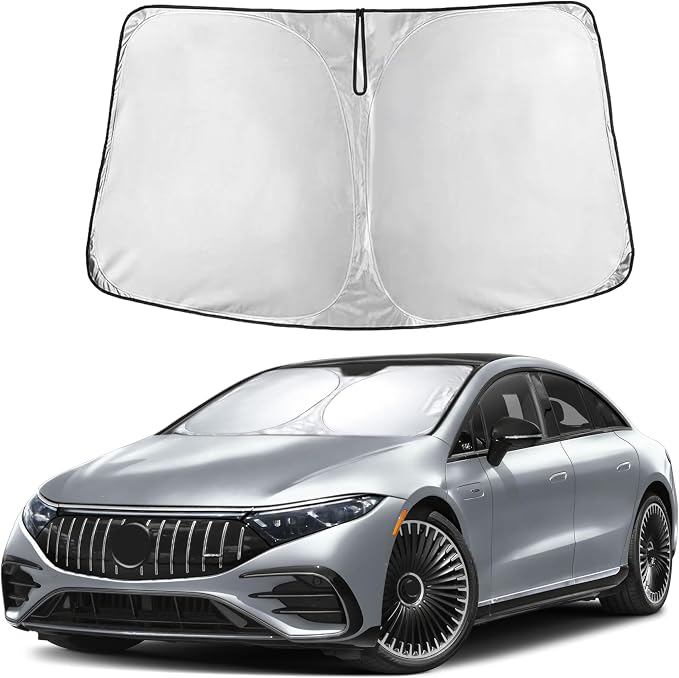 Windshield Sunshade Compatible for Mercedes Benz EQS 2022-2023 2024 2025, Sun Visor for Front Windshield & Window Sun Shade Cover, UV Heat Blocker & Protector, Car Accessories
