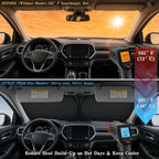 Car Windshield Sun Shade, Universal Fit Full-Size SUV Pickup MVP, Angry Red | 63 x 33.86" Large Windshield Cover, Foldable Front Window Sunshade, UV Heat Protection, Cute Eyes Series