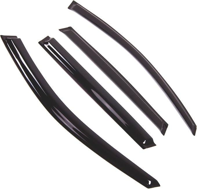 WD2-698 Dark Smoke 4 Pcs Set Window Visor (Outside Mount) Deflector Rain Guard Compatible with 2005-2008 Jaguar Jaguar X-Type Wagon