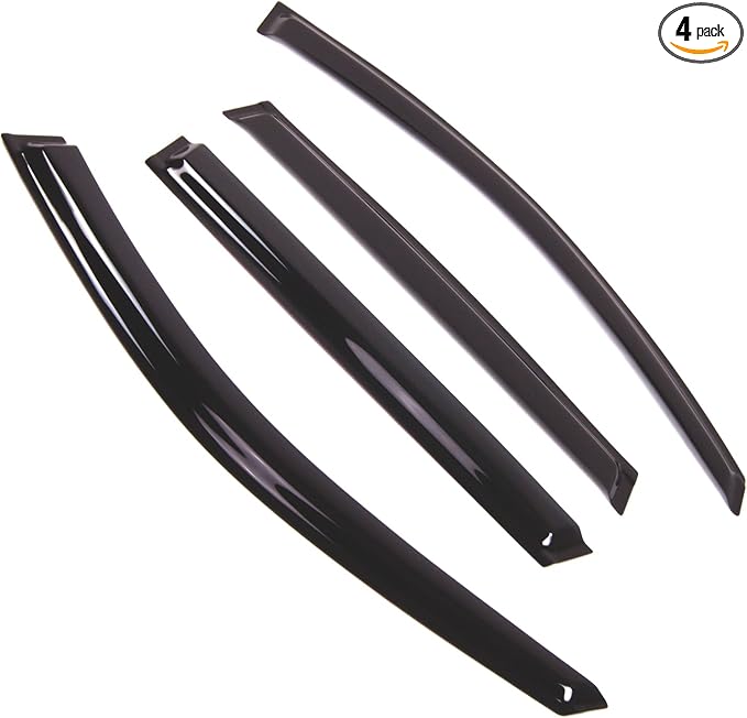 Outside Mount Window Vent Visors Rain Guards Compatible with Jaguar X-Type Wagon 2005-2008 | Side Window Wind Deflectors Rain Shields | Smoke Tinted, 4 Pcs Set, DGWV-698