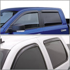 Window Visors Compatible with 09-14 Honda Fit, 4Pcs Front & Rear Tape-On Window Vent Visor Deflectors Rain Guard, Glossy Dark Smoke