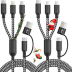 Multi Charging Cable 5 in 1, 2Pack 5FT USB C/A Multi Charger Cable to Type-C/Micro USB Port, Nylon Braided USB C Multiple Charger Cord for All Devices, Universal Phone Charger Cord for Cell Phones