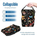 Car Trash Can with Lid Vintage Mushroom Ferns Floral Collapsible Reusable Leak-Proof Auto Garage Bag,Hanging Vehicle Car Accessories Interior Car Organizer