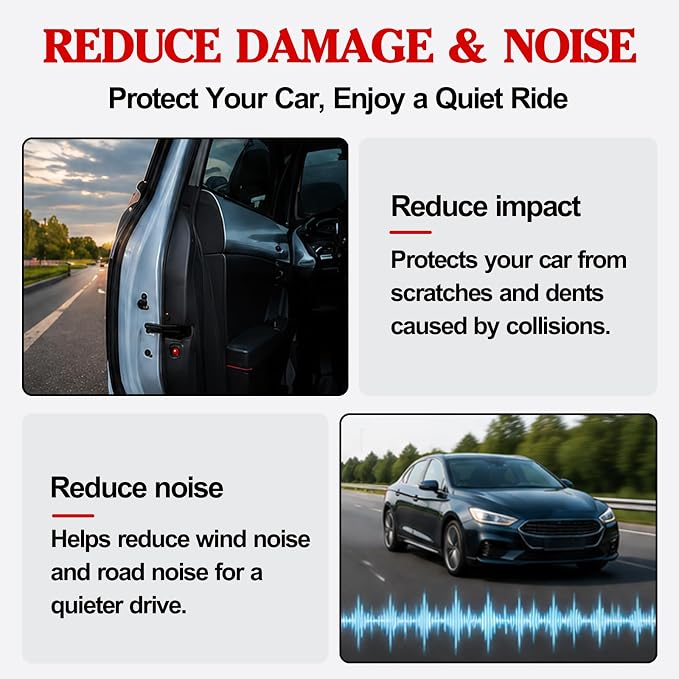 16Ft (5M) Car Door Edge Protector, Anti-Collision Car Door Entry Guard Protective Strip, Doors Edge Trim U Shape Edge Guards for Cars Trucks Suvs (Black-5M)