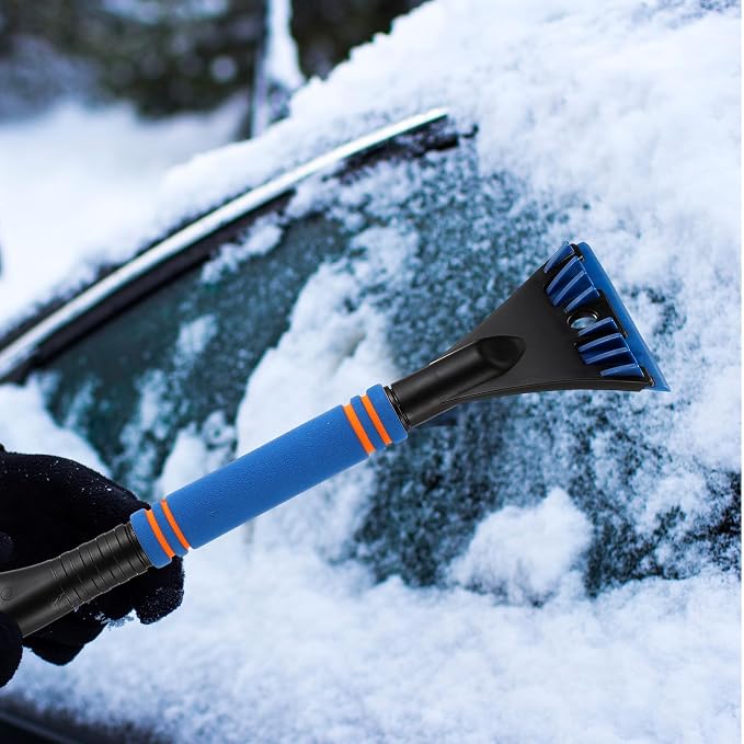 Snow Brush and Ice Scrapers for Car Windshield Detachable Window Snow Scrapers and Brush with Ergonomic Foam Grip Ice Removal Tool for Cars, Trucks, Suvs(Blue)