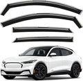 GrandWheel Window Deflectors Smoke Tinted in-Channel Side Window Vent Visor Deflectors Rain Guards Compatible with Ford Mustang Mach E 2021-2026 - 4 pcs. GW1045