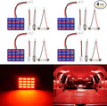 Car Interior LED Lights Accessories with 194 168 T10 / BA9S / DE3175 6418 211-2 578 Festoon Adapters, 48-SMD Panel Lamps for Dome Map Door Trunk Courtesy License Plate Lights (Brilliant Red)