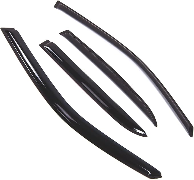 WD2-767 Dark Smoke 4 Pcs Set Window Visor (Outside Mount) Deflector Rain Guard Compatible with 2011-2016 Chrysler 300 300C