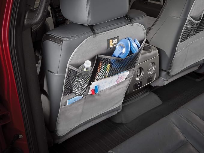 Seat Back Protector - Kick Mat and Organizer for the Back of Your Seat - Cocoa