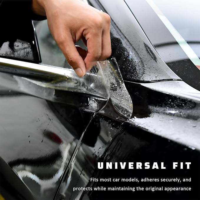 Car Door Protector, 7.87In x 10ft Clear Auto Door Sill Protective Film Tape with Scraper & Knife, Universal Transparent Doors Entry Protector Edge Guards for Most Vehicles