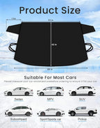 Windshield Cover for Ice & Snow, Heavy-Duty 600D Oxford Fabric, Universal Fit for Cars, SUVs, Trucks, Vans, RVs, Waterproof Frost Wind Resistant Winter Windshield Protector (69" 42")