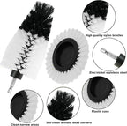8 Pcs Drill Brush Attachment Set, Power Cleaning Scrub Brush Kit with Extend Long Attachment, All Purpose Drill Scrub Brushes for Car, Grout, Floor, Tub, Bathroom and Kitchen (White)