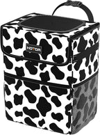 Car Trash Can - Leak-Proof Car Organizer and Storage Bag for The Back/Front/Console of Any Cars,Sedans, SUVs & Trucks Easy-to-Install Car Accessory Interior, Cow Print