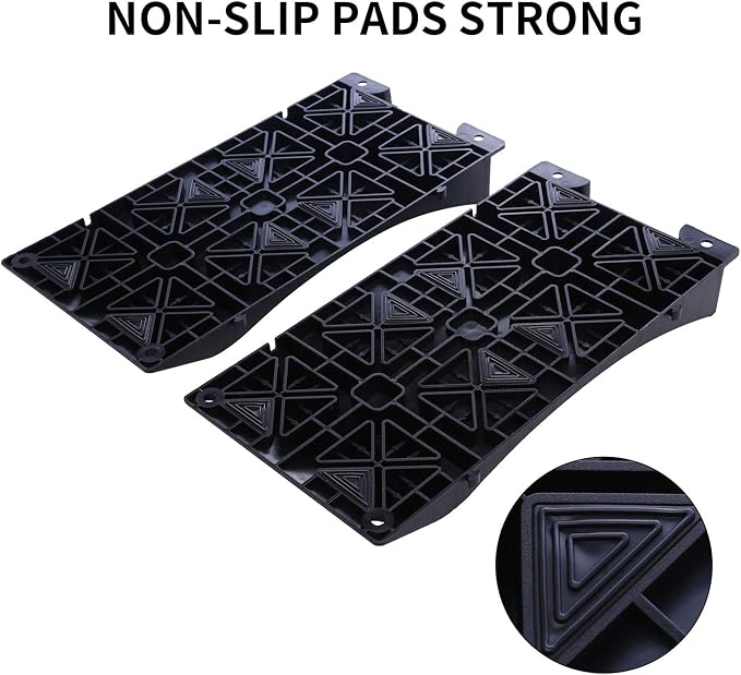 Tire Saver Ramps Anti-Slip Pads Design Car Tire Wheel Ramps for Flat Spot and Flat Tire Prevention Tire Savers for Storage Carrying Bag Easy to Store 4 Pack Black