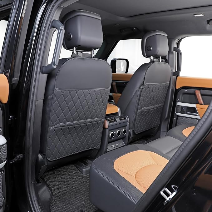 Seat Back Protector,Shields Seat Backs from Kicks and Adds Storage | kick mats back seat protector easy to install and clean, well-crafted, sturdy, durable and stylish.2 Pack