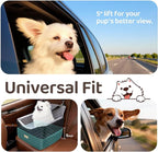 Dog Car Seats for Small Medium Dogs Up to 35lbs | Elevated Dog Booster Seat with Detachable Washable Cover & Cushion | Memory Foam Pet Car Travel Seat with Safety Belt and Storage Pockets (Black Grey)