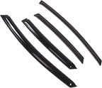 WD2-769B Dark Smoke 4 Pcs Set Window Visor (Outside Mount) Deflector Rain Guard Compatible with 2017-2018 Ford Fiesta Hatchback