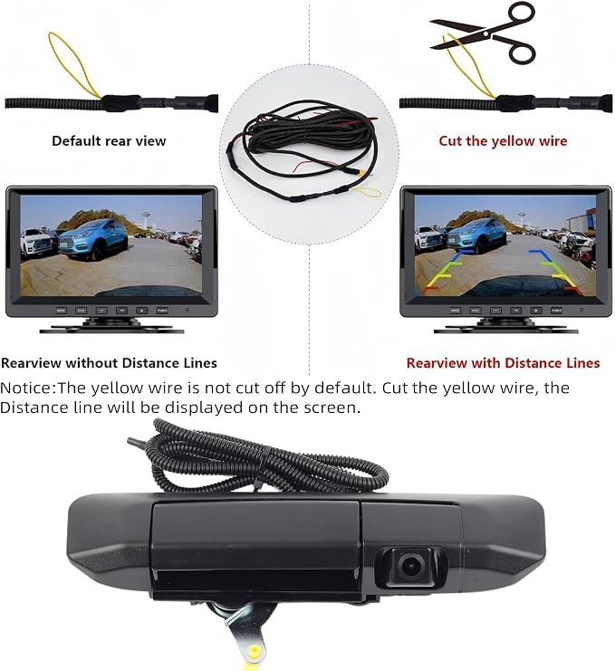 Tailgate Handle Rear View Backup Camera 6909004020 Compatible with Toyota Tacoma 2005-2015 Black Aftermarket Replacement Reverse Parking Liftgate Latch Handle Camera (RCA Connector)