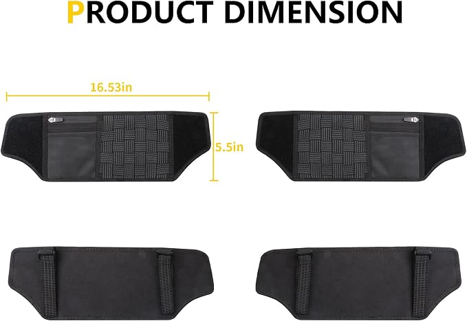 Tactical Sun Visor Organizer Visor Storage Compatible with 2012-2018 Jeep Wrangler JK 2/4 Door Accessories Car Sun Visors Sunglasses Holder Webbing Molle Panel, 2x Driver Passenger