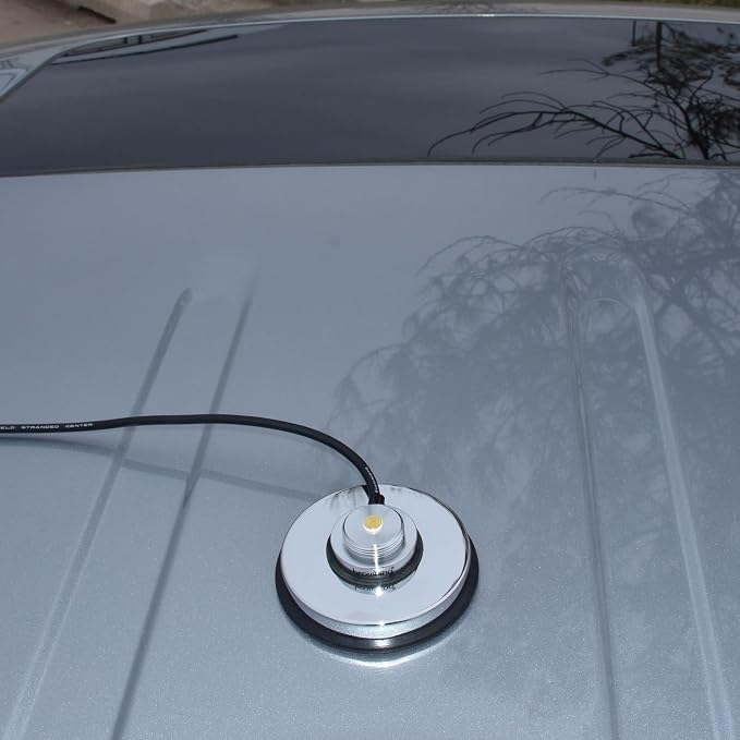 Tram-Browning BR-1030-UHF 3-5/8-In. NMO Magnet Mount with Rubber Boot and Preinstalled UHF PL-259 Connector, Chrome