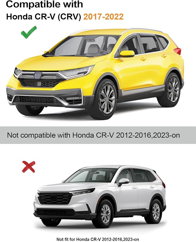 in-Channel Window Rain Guards Fit for Honda CRV 2017-2022 Rain Guards Extra Durable CR-V Window Deflectors Visors Vent Visors Vent Shades Car Accessories -4 pcs