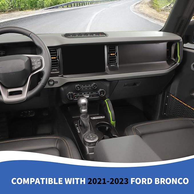 Center Console Dash Grab Handle Cover Trim Compatible with 2021-2024 Ford Bronco Light Green Interior Accessories (Not for Bronco Sport)