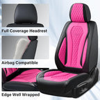 Seat Covers, Car Seat Covers Full Set, Rose Car Seat Cover, Driver Seat Covers Front Seats Rear Seat Cover, Luxury Car Seat Cushion,Leather Seat Cover Seat Protector Fit for Most Cars